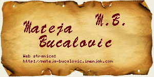 Mateja Bucalović vizit kartica
